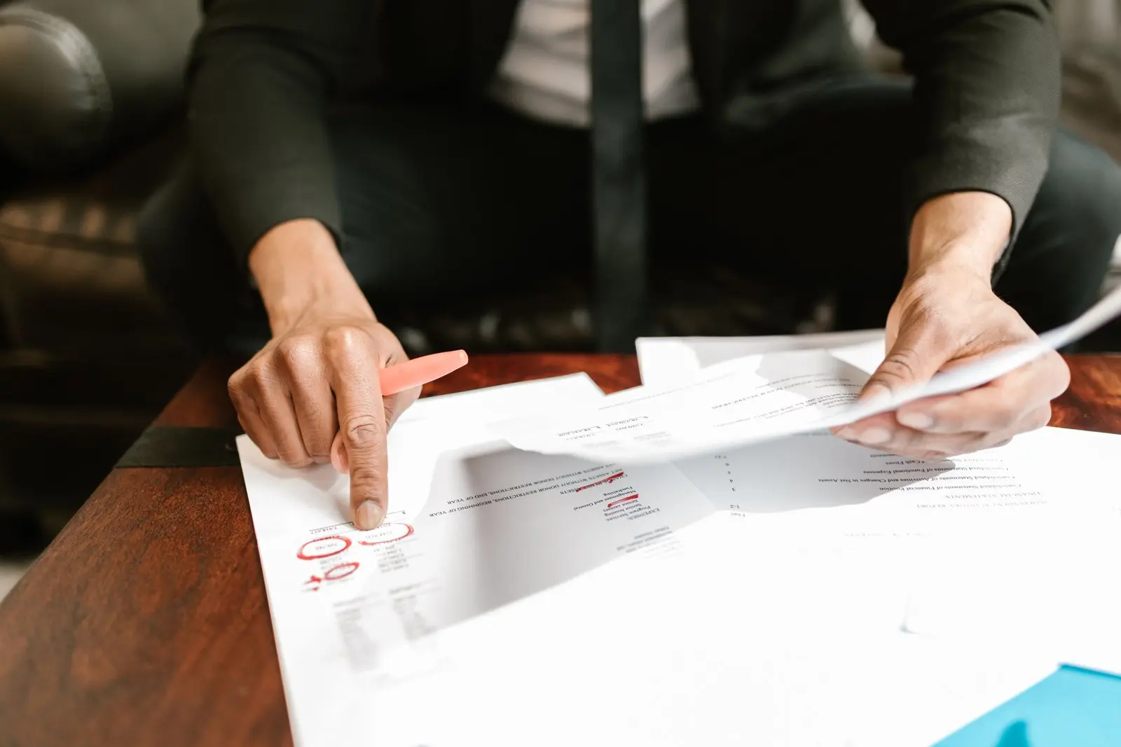 Financial documents under review for neutral accounting services